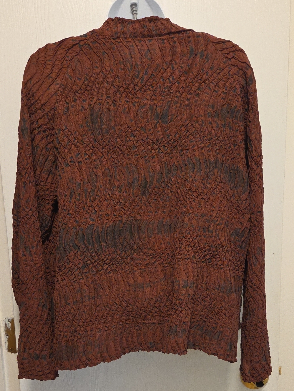 Rust Textured Silk Cardigan M